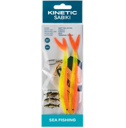 Kinetic Sabiki Soft Tail UV - Yellow/Orange Fire Tail